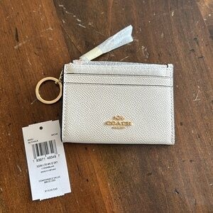 Coach crossgrain leather mini skinny ID case